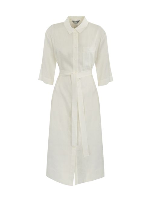 Abito chemisier Salute in lino Bianco MM Max Mara | 2516221028600010